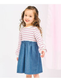 【SALE／42%OFF】apres les cours 袖リボンドッキングワンピース エフオーオンラインストア ワンピース・ドレス ワンピース グリーン ピンク ブルー【RBA_E】