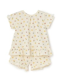 【SALE／20%OFF】petit main GIRLS半袖パジャマ ナルミヤオンライン インナー・ルームウェア パジャマ ホワイト ピンク【RBA_E】