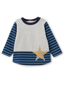 【SALE／50%OFF】Love&Peace&Money 【人気商品再入荷】【直営店で取り扱い無し】星ポケットボーダートレーナー ナルミヤオンライン トップス スウェット・トレーナー ネイビー グレー【RBA_E】
