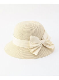 COMME CA ISM UVカット リボン付きブレードハット コムサイズム 帽子 ハット ホワイト