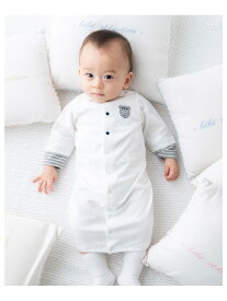 fillot de bebe reduction 天竺 セレモニー ワッペン ポケット 付き 2WAYオール (50~75cm) ベベ オンライン ストア マタニティウェア・ベビー用品 ロンパース・カバーオール ネイビー ホワイト【送料無料】