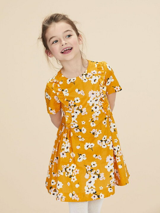 楽天市場 Sale 40 Off Petit Bateau K フラワープリント半袖ワンピース プチバトー ワンピース キッズワンピース イエロー Rba E 送料無料 Rakuten Fashion Kids