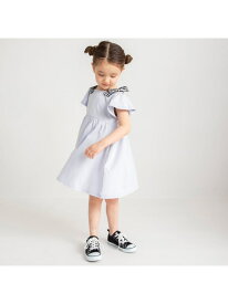 【SALE／20%OFF】branshes 肩リボン半袖ワンピース ブランシェス ワンピース・ドレス ワンピース ブルー ホワイト【RBA_E】