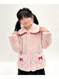 【SALE／30%OFF】axes femme kids ハートポケットファーコート アクシーズファム ジャケット・アウター その他のジャケット・アウター ピンク ホワイト【RBA_E】【送料無料】