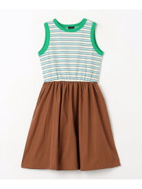 【SALE／70%OFF】UNITED ARROWS green label relaxing TJ ワッフルボーダー*スカート ノースリーブ ワンピース / キッズ 100cm-130cm ユナイテッドアローズ アウトレット ワンピース・ドレス ワンピース ブラウン ブラック【RBA_E】