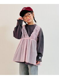 【SALE／10%OFF】CIAOPANIC TYPY 【新色追加】【KIDS】シャーリングチュール2WAYチュニック チャオパニックティピー ワンピース・ドレス その他のワンピース・ドレス ホワイト グリーン ブルー ピンク レッド ブラック【RBA_E】