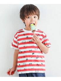 【SALE／11%OFF】SLAP SLIP ボーダーはたらくくるま恐竜プリント柄Tシャツ(80~130cm) ベベ オンライン ストア トップス カットソー・Tシャツ【RBA_E】