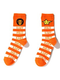 A BATHING APE MILO MONOGRAM SOCKS K ア ベイシング エイプ 靴下・レッグウェア 靴下 オレンジ ピンク ブルー