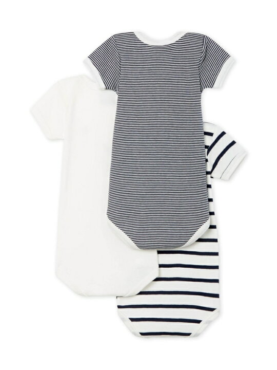 Petit Bateau 半袖ボディ3枚組 マタニティー ベビー K プチバトー ロンパース