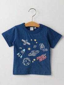 【SALE／50%OFF】SHIPS KIDS SHIPSKIDS:ジャーニー&スペースプリントTEE(80~90cm) シップス トップス カットソー・Tシャツ ネイビー ホワイト【RBA_E】