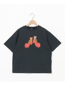 OCEAN&GROUND OCEAN&GROUND/(K)Jr.ピエロブーツプリントTシャツ オーシャンアンドグラウンド トップス カットソー・Tシャツ ブラック ホワイト