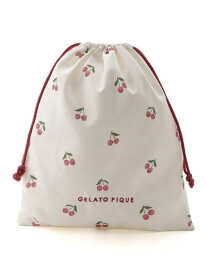 gelato pique 【KIDS】【販路限定商品】巾着L ジェラートピケ ファッション雑貨 その他のファッション雑貨 ホワイト レッド