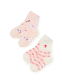 KP mimiちゃん クルーソックス 【2足組】 ナルミヤオンライン ファッション雑貨 その他のファッション雑貨 ピンク ブルー