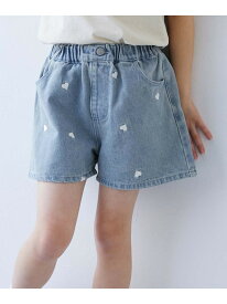 【SALE／30%OFF】devirock ハート刺繍 デニムショートパンツ デニムパンツ ハーフパンツ 25SS デビロック パンツ ジーンズ・デニムパンツ ブラック ブルー【RBA_E】