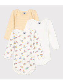 【SALE／20%OFF】PETIT BATEAU 長袖ボディ3枚組 プチバトー マタニティウェア・ベビー用品 ロンパース・カバーオール【RBA_E】【送料無料】