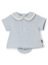 petit main ガーゼセーラーセットアップ ナルミヤオンライン マタニティウェア・ベビー用品 ベビートップス ネイビー ホワイト ブルー【送料無料】