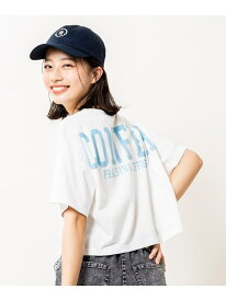 PINK-latte 【130cmあり】ゆるっとシルエット バックカレッジロゴTシャツ ピンク ラテ トップス カットソー・Tシャツ ホワイト ブラック イエロー ブルー