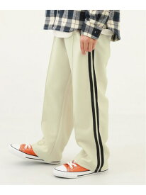 devirock 【セットアップ可能】サイドライン ワイドパンツ デビロック パンツ ジャージ・スウェットパンツ パープル ネイビー グレー グリーン ブラック ホワイト ピンク
