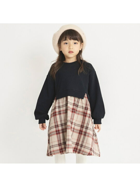 楽天市場 Sale 50 Off Branshes チェック柄ドッキングワンピース ブランシェス ワンピース 長袖ワンピース ブラック ベージュ Rba E Rakuten Fashion Kids