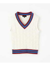 【SALE／60%OFF】UNITED ARROWS green label relaxing ケーブル チルデン ベスト ユナイテッドアローズ アウトレット トップス ベスト・ジレ ホワイト ネイビー【RBA_E】