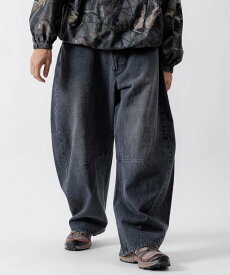 FREAK'S STORE ワイドシルエット カーブデニムパンツ ワンウォッシュ 25AW フリークスストア パンツ ジーンズ・デニムパンツ ネイビー ブラック ブルー【送料無料】