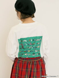【SALE／25%OFF】Samansa Mos2 【MOOMIN*Samansa Mos2】ALL STARロングTシャツ サマンサモスモス トップス カットソー・Tシャツ パープル ホワイト ベージュ