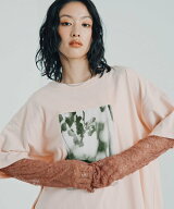 LEPSIM 袖レースレイヤード長袖T レプシィム トップス カットソー・Tシャツ カーキグリーン グレー ホワ…