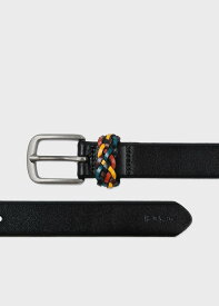 【SALE／20%OFF】Paul Smith マルチカラーメッシュ レザーベルト ポール・スミス ファッション雑貨 ベルト ブラック【送料無料】