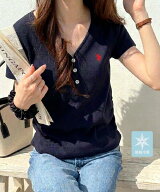 【SALE／20%OFF】GeeRA 【U.S.POLOASSN.】接触冷感Vネックヘンリーリブカットソー ジーラ トップス カッ…