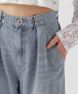 レースクロスホックデニムパンツ