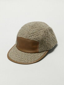 【SALE／70%OFF】MANIERA MANIERA/(M)LEATHER×KNIT-TEXTILE JETCAP ジェネラルデザインストア 帽子/ヘア小物 キャップ ベージュ ブラック【送料無料】