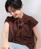 楽天市場】シャツ・ブラウス（カラーブラウン・柄ドット・水玉 