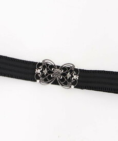 axes femme 立体バラクラシカルゴムベルト アクシーズファム ファッション雑貨 ベルト ゴールド シルバー ピンク