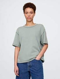 GAP (U)ヘビーウェイト クロップドTシャツ (ユニセックス) ギャップ トップス カットソー・Tシャツ グリーン ブルー カーキグリーン グレー レッド ブラック ホワイト ベージュ ブラウン パープル ネイビー【送料無料】