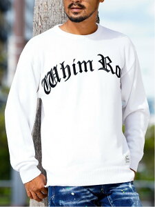WHIM ROTH WhimROTH/(M)W/R O.E Emb Knit �A�_���X�W���O���[ �g�b�v�X �j�b�g �u���b�N �z���C�g �u���[�y���������z