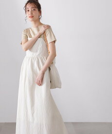 N. Natural Beauty Basic バックリボンサッカーキャミワンピース エヌ ナチュラルビューティーベーシック* ワンピース・ドレス ワンピース ブラック ホワイト【送料無料】