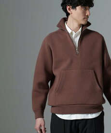 【SALE／50%OFF】NANO universe ハーフジップダブルニットハイネック ナノユニバース トップス ニット ブラック ブラウン【送料無料】