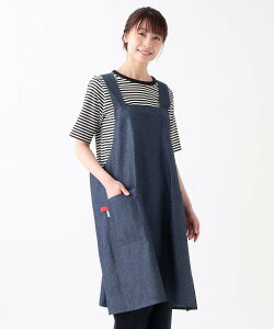 Afternoon Tea LIVING 3秒で着られる簡単デニムエプロン アフタヌーンティー・リビング 食器・調理器具・キッチン用品 エプロン ネイビー【送料無料】