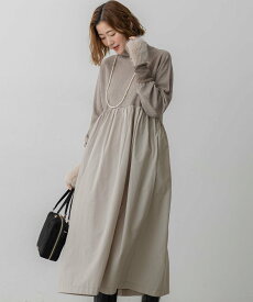 【SALE／20%OFF】23区 L 【洗える】ギャザーコンビ ニットワンピース ニジュウサンク ワンピース・ドレス ワンピース ブラック ネイビー ベージュ【送料無料】