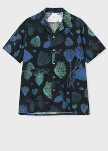 PS Paul Smith "Half Tone Floral" �I�[�v���J���[�V���c �|�[���E�X�~�X �g�b�v�X �V���c�E�u���E�X �l�C�r�[ �z���C�g�y���������z