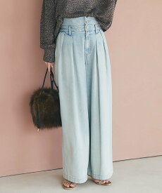 La boutique BonBon 【スタイルアップが叶う!】ハイウエストバギーデニムパンツ ラブティックボンボン パンツ その他のパンツ ブルー【送料無料】