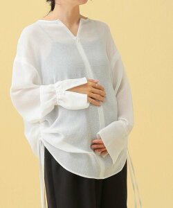 【SALE/50%OFF】LEPSIM 【産前・産後対応】マタニティ/シアーメッシュチュニックブラウス レプシィム マタニティウェア・ベビー用品 マタニティトップス ブラック グリーン ホワイト