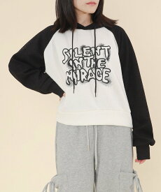 【SALE／10%OFF】WEGO LADY'S ラグランハンドライトロゴパーカー ウィゴー トップス パーカー・フーディー ブラック