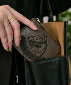 ear PAPILLONNER sampo×ear 本革アニマル刺しゅう折り財布 イア パピヨネ 財布・ポーチ・ケース 財布 ブラウン ブラック【送料無料】