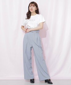 JILL by JILL STUART チェーンベルトタックワイドパンツ ジル バイ ジル スチュアート パンツ その他のパンツ ベージュ グレー ブルー【送料無料】
