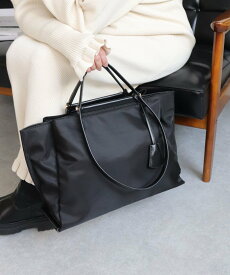 MIAN LILY / 軽量横型A4トートバッグ トライシル バッグ トートバッグ ブラウン ベージュ ブラック カーキグリーン【送料無料】