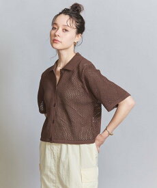 【SALE／50%OFF】BEAUTY&YOUTH UNITED ARROWS メッシュ 5分袖 カーディガン -ウォッシャブル- ユナイテッドアローズ アウトレット トップス カーディガン ブラウン ホワイト ブラック【送料無料】