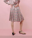【LOULOU WILLOUGHBY】チェックプリントプリーツミディスカート