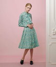 【LOULOU WILLOUGHBY】チェックプリントプリーツミディスカート
