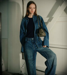 �ySALE�^50%OFF�zLE CIEL BLEU �f�j���I�[�o�[�T�C�Y�V���c / Denim Oversized Shirt ���V�F���u���[ �g�b�v�X �V���c�E�u���E�X �u���[�y���������z